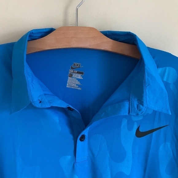 Nike Pro Dri Fit Polo Shirt Blue Plus Size Big & Tall XL - Picture 3 of 8
